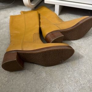 Frye Mustard Leather Heeled Boots